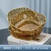 Plato de Fruta de Plástico con Borde Dorado y Diseño de Diamantes para Uso Doméstico, Plato de Bocadillos Multicolor para Sala de Estar, Hotel, Restaurante y Exhibición en Puesto