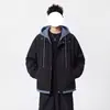 Chaqueta falsa de dos piezas para hombre, nueva chaqueta con capucha casual holgada para primavera y otoño, marca de moda para el uso diario