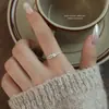 Anillo Fino de Plata de Ley S999 con Círculo Abierto y Flor para Mujer Moda Estilo Coreano Simple Ins Anillo Sencillo de Plata para Dedo Índice Versátil