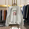 Moletom feminino com forro de fleece 2026 novo outono e inverno estilo coreano gola redonda solto modelador retrô estilo Hong Kong top moderno para mulheres