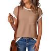 Camisetas de Punto Simples de Manga Corta con Cuello Redondo Estilo Europeo y Americano Transfronterizas para Mujer Tops para Mujer Fábrica de Tejidos Fuente OEM/ODM Personalización