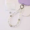 Cadena para teléfono de cristal con lazo incrustado de diamantes de alta gama, minimalista y lujosa, con un diseño fresco y delicado, que sirve como correa para teléfono, accesorio para la muñeca o adorno colgante