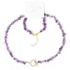 Europa y Estados Unidos joyería nueva transfronteriza color natural grava diseño de nicho estilo de lujo ligero pulsera conjunto de collar hecho a mano