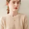 Suéter de Cachemira Baicaierong 2026 Otoño/Invierno para Mujer, Diseño Versátil de Cuello Redondo, Tejido de Lana para Otoño e Invierno