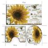 Venta Caliente Transfronteriza Cortina de Ducha de Baño Impermeable y a Prueba de Humedad con Girasol Alfombrilla de Baño Antideslizante de Cuatro Piezas Alfombrilla Absorbente para Pies