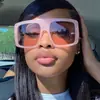 Suministro transfronterizo Gafas de sol personalizadas de montura rosa extragrande europea y americana 2020 nuevas gafas para mujer gafas de sol de moda ins