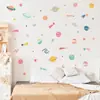 Br917 Pegatina de Pared Autoadhesiva Estilo Bohemio de Planeta Espacial de Dibujos Animados y Cielo Estrellado Pegatina Decorativa para Habitación de Niños de Guardería