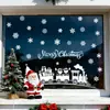 D16112 Varios adhesivos electrostáticos de copo de nieve blanco navideño para ventanas para tiendas y hogares, adhesivos decorativos de cristal para ambiente navideño