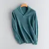 Suéter Pulóver de Cachemira Nuevo para Hombre Primavera y Otoño 100% Cachemira de Cabra Suéter Base con Cuello Frutal Verde Suéter de Punto Casual