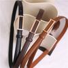 Productos hermosos de principios de primavera, lugar de trabajo capaz, cinturón delgado de cuero, hebilla pequeña ovalada dorada retro, piel de vaca, cinturón de cintura estrecha versátil