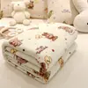 Manta de Veludo Leite com Estampa de Desenho Animado, Lavável à Máquina, Manta de Ar Condicionado, Manta de Sofá, Manta de Escritório, Manta para Todas as Estações para Uso Doméstico