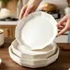 Prato Descartável de Casca de Arroz Polígono Flor de Lótus Espessado Resistente ao Calor Prato para Legumes Frutas Secas Doces Flor de Lótus Ano Novo Chinês Reunião em Casa Banquete