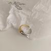 Anillo Metálico de Nudo de Contraste de Color Oro y Plata Retro Francés para Mujer Estilo Coreano Simple Elegante Combinable Anillo Personalizado Estilo Frío