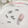 Francês Mini Laço Zircão Nail Art Jóias Super Flash Tridimensional prata tamanho pequeno Laço Gravata Prego Diamante Internet Celebrant Explosões