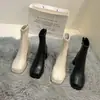 Botines para Mujer 2024 Nuevos Botines de Primavera y Otoño Botas Martins Punta Redonda Plataforma Impermeable Elevada Botas Desnudas Botas de Tacón Alto Grueso Botas para Mujer