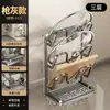 Suporte de Tampas de Panela de Cozinha Rack de Armazenamento de Bancada de Cozinha Suporte Vertical de Espátula de Uso Duplo Dispositivo de Posicionamento de Tábua de Corte