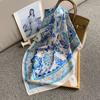 Bufanda Vintage Floral Estilo Coreano de Nicho Estilo INS Elegante para Mujer Bufanda Cuadrada de 70 Moda Elegante Bufanda Decorativa