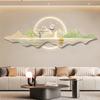 Pintura decorativa para sala de estar en la parte trasera, ambiente estilo crema, pintura para pared de fondo de sofá, pintura de paisaje tridimensional luminosa de alta calidad