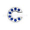 Letras de diamante azul zafiro de 8 mm letras de aleación de pedrería correa DIY con cuentas collar para mascotas tobillera accesorios de joyería