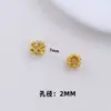 Accesorios de microincrustación dorada chapada en cobre pulsera de bola hueca perforada con cuentas material diy para pulsera espaciador de toroide con cuentas