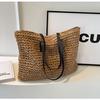 Bolso de Paja Transfronterizo Nuevo Estilo Bolso de Paja Tejido para Playa Bolso de Hombro para Mujer Simple de Gran Capacidad Bolso de Viaje para Vacaciones de Ocio