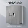 Enchufe de montaje abierto tipo 86 para cableado expuesto doméstico con caja abierta integrada, 86 tipo, enchufe de interruptor de 15 orificios, dorado cepillado, espaciado amplio