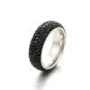 Anillo de Diamantes de 5 Filas Más Vendido Transfronterizo Acero de Titanio Arcilla Cerámica Anillo Curvo de Diamantes de 5 Filas para Hombres y Mujeres Anillos de Pareja Estilo Europeo y Americano