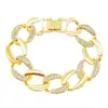 Estilo Harajuku ins Moda Pulsera Cubana Simple Incrustada de Diamantes para Hombres y Mujeres Hip-hop Gruesa Pulsera de Celebridad de Internet Joyería de Pulsera