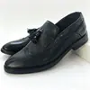 Zapatos de Vestir para Hombre Estilo Británico Transfronterizo, Mocasines Brogue para Hombre con Borla Tallada y Punta Puntiaguda, Zapatos Casuales Estilo Coreano para Hombre