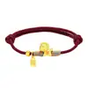 Pulsera de Cuerda con Dijes de Caballo Dorado al por Mayor para el Año del Caballo, Año del Zodiaco, Pulsera Trenzada Roja y Negra para Hombres y Mujeres