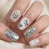 Nuevos Accesorios de Uñas de Aleación con Forma de Lazo de Xiaohongshu, Mariposas Huecas Metálicas de Lujo Ligero con Pedrería, Decoraciones para Uñas Doradas y Plateadas