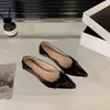 Primeiro Encontro Ji Wanwan Sapatos de Bico Fino 2026 Novo Design Francês Elegantes Sapatos Baixos Simples para Mulheres Patchwork Delicado Sapatos de Trabalho