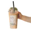Taza de Café Extra Grande de 1000ml Taza Desechable para Té de Leche Taza para Café Latte Americano Helado con Tapa Taza de Gran Capacidad para Bebidas Frías