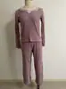 Ropa de Casa de Dos Piezas para Mujer Europea y Americana de Moda Casual Elegante con Escote en V y Encaje Ropa de Dormir Conjunto