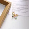 Popular Europeo y Americano Cobre Micro-Incrustado Circonita Chapado en Oro Real de 18K Avión Maleta Pasaporte Cámara Colgante Joyería Accesorios