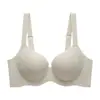 Talla Grande MM Gordita Ropa Interior Sin Costuras Mujer Pecho Grande Panty de Exhibición Pequeño Push-up Reúne Levantamiento Lateral del Seno Sujetador Anti-Caída 200 Jin