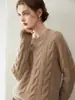 Konsaini~Suéter Nuevo de Cachemira Pura para Mujer, Cuello Redondo, Puntos de Colores, Engrosado de Tres Hilos, Suéter Pulóver de Punto Holgado