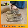 Sapatos Birkenstock Plataforma Retro com Solado Grosso de Cadarço para Mulheres 2026 Outono Novos Mocassins Casuais Versáteis que Aumentam a Altura