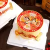 Decorações de Bolo de Ano Novo 2026 para Riqueza Instantânea, Boa Sorte e Sorte Contínua, Decorações de Assar com Roda da Fortuna Grande