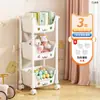 Carrinho de Armazenamento de Sala de Estar Doméstico Prateleira de Armazenamento de Chão Multicamadas Brinquedos para Crianças Bebês Lanches Prateleira de Armazenamento Simples