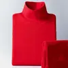 Ropa interior de Año Nuevo para hombre y mujer, ropa cálida para mediana edad y ancianos, ropa de otoño, pantalones largos, cuello alto rojo grande