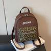 Bolsa Balde Estampada de Leopardo Moda Retrô Transfronteiriça 2025 Novo Estilo Estilosa, Bonita e Simples Mochila Pequena Portátil para Trabalho e Viagem
