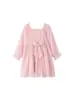 En stock vestido de princesa de manga larga Otoño Invierno Europeo Americano Vestido Casual de Niños Chifón temu Vestido de Cuadrado tiktok
