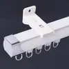 Soporte para barra romana de riel cuadrado deslizante recto para cortina de aleación de aluminio engrosada al por mayor, montaje lateral superior, riel simple doble, accesorios silenciosos