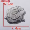 Tamanho pequeno, médio e grande autoadesivo bordado de flor de rosa adesivo de tecido patch branco patch decorativo para roupas flor de tecido acessórios de vestuário
