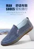 Zapatos de Trabajo Cómodos para las Cuatro Estaciones al Estilo Viejo Beijing para Conducir, Zapatos Casuales Transpirables sin Cordones, Resistentes al Desgaste, Zapatos de Hombre para Personas Mayores y Papá