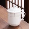 Taza de cerámica para hotel, regalo para el hogar, taza de té para reuniones de oficina con tapa, taza con logotipo