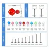 Venta al por mayor transfronteriza, Tachuelas para lóbulo de la oreja de aleación de titanio F136, Joyería para orejas de ópalo, Piercings para la lengua, Piercings para los labios, Accesorios para piercings corporales
