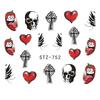 Cross-border Hot nail Art Marca d'água Adesivos ins Halloween Crânio Maple Leaf Russo unha Adesivos Atacado