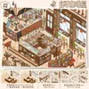 Adesivos de Paisagismo Série Curativa 115ª Edição Grande Cena em Miniatura Tridimensional 3D Adesivos Imersivos DIY Descompressão